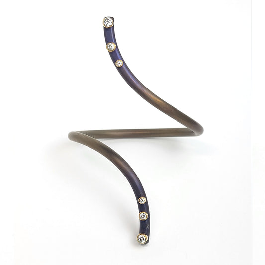 Titanium Bracelet Twist- Diamonds