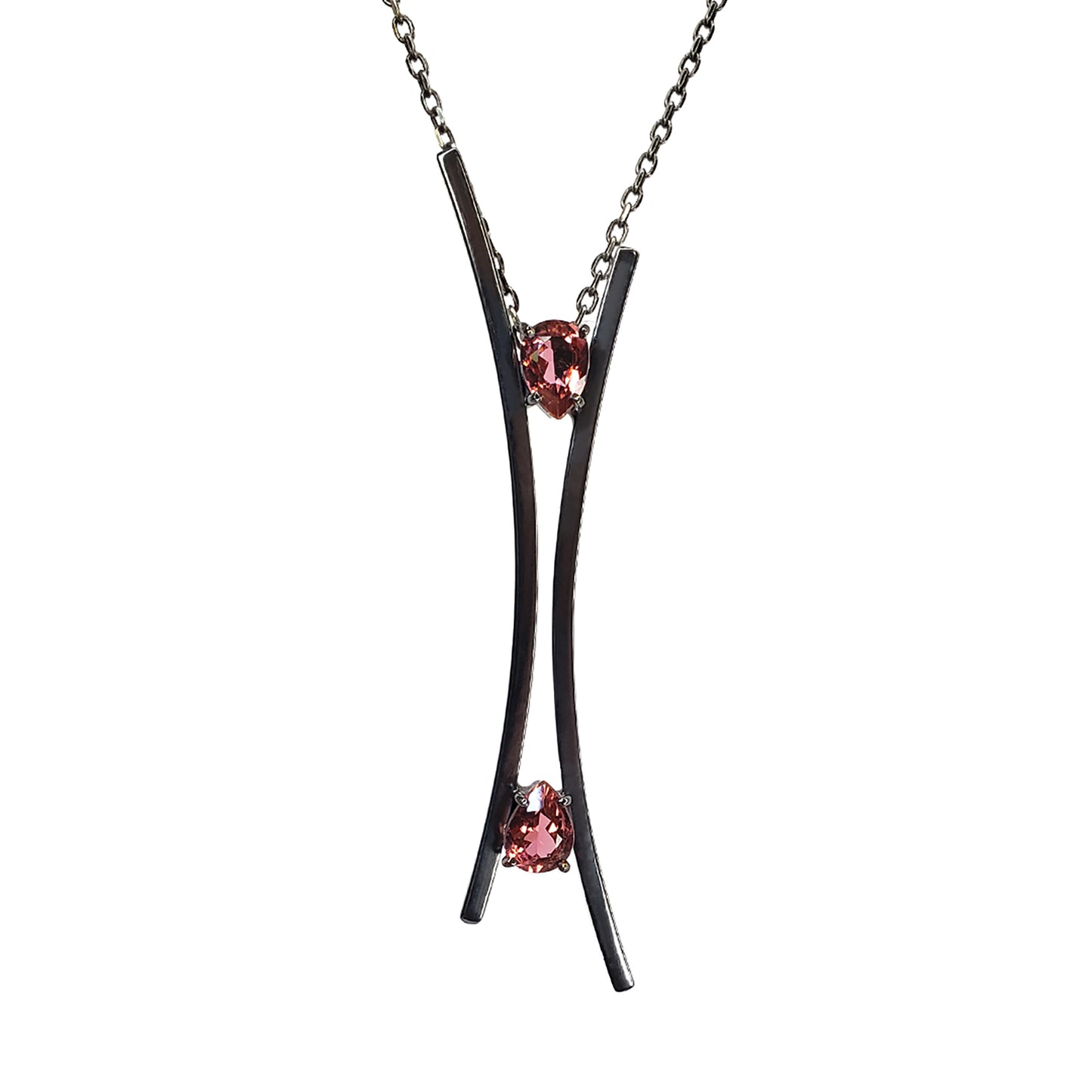 Black Silver Double Stick Rubellite