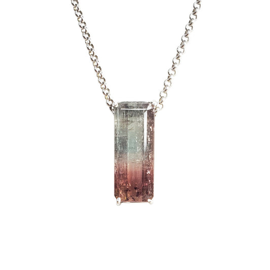 Solitaire Bicolor Tourmaline Silver