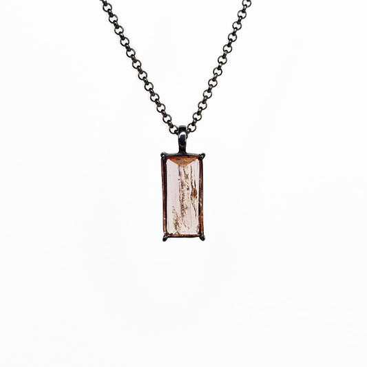 Solitaire Imperial Topaz Oxidized Silver